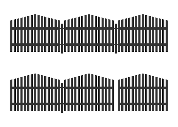 Fence vector silhouette set