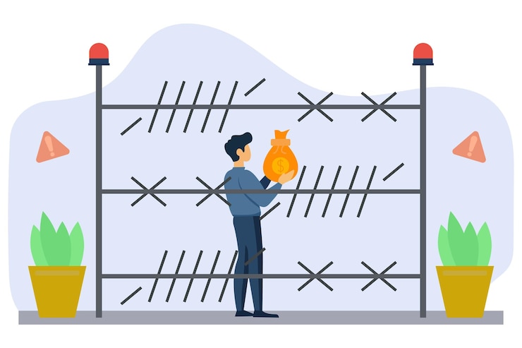 Vector fence wire concept vector illustration