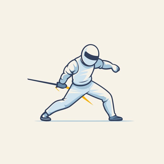 Fencing sport graphic design template Vector illustration in flat style