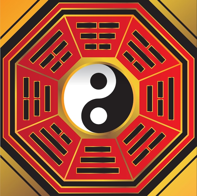 Vettore feng shui yin yang