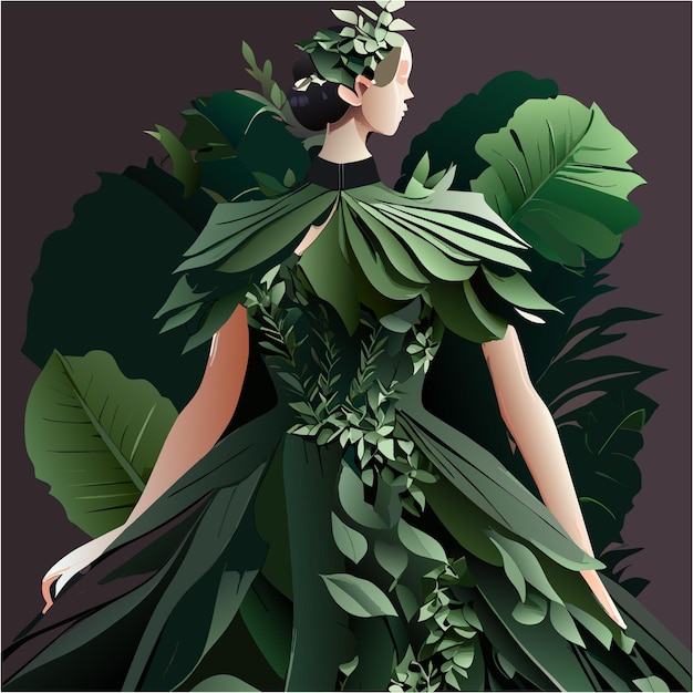 Вектор fern leaf elegance natureinspired haute couture