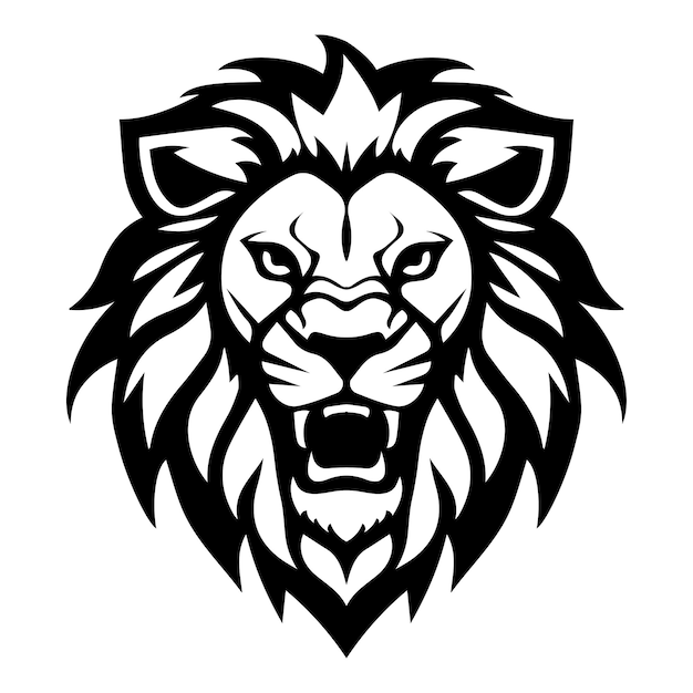 ferocious lion iconic logo vector illustration