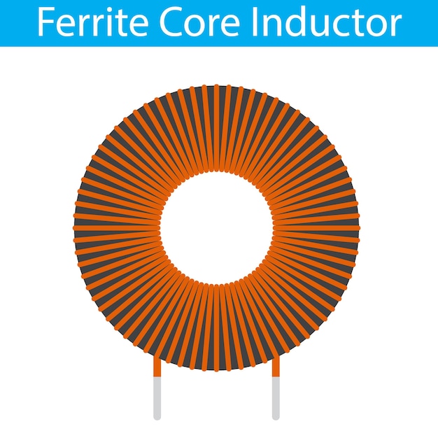 ferrietkerninductorvector geïsoleerd op witte achtergrond