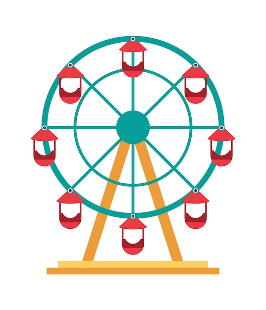 Ferris wheel amusement park icon vector illustration