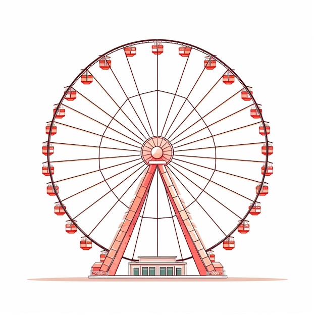 Vector ferris wheel cartoon vector