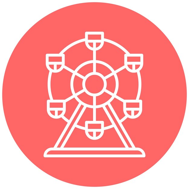 Vector ferris wheel icon style