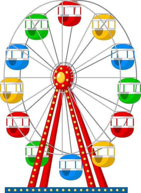 Ruota panoramica ferris isolati su sfondo bianco