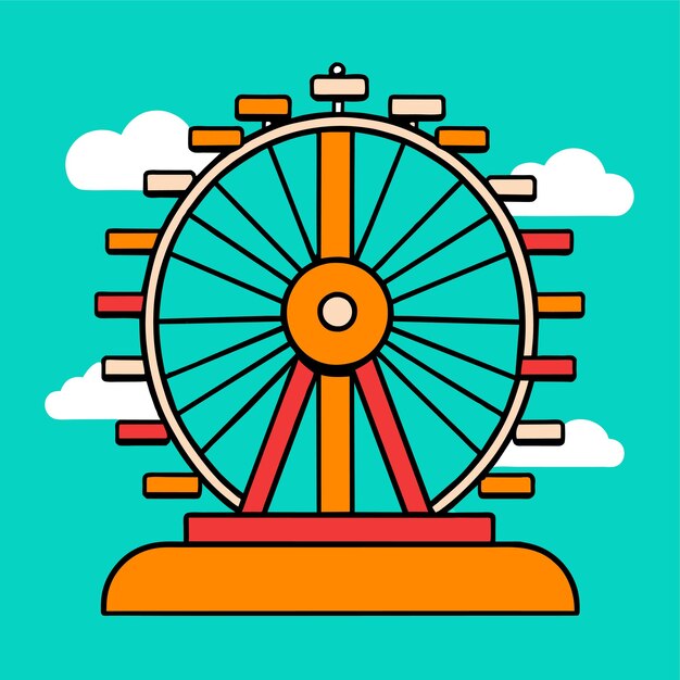 Vector a ferris wheel ride