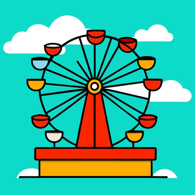 Vector a ferris wheel ride