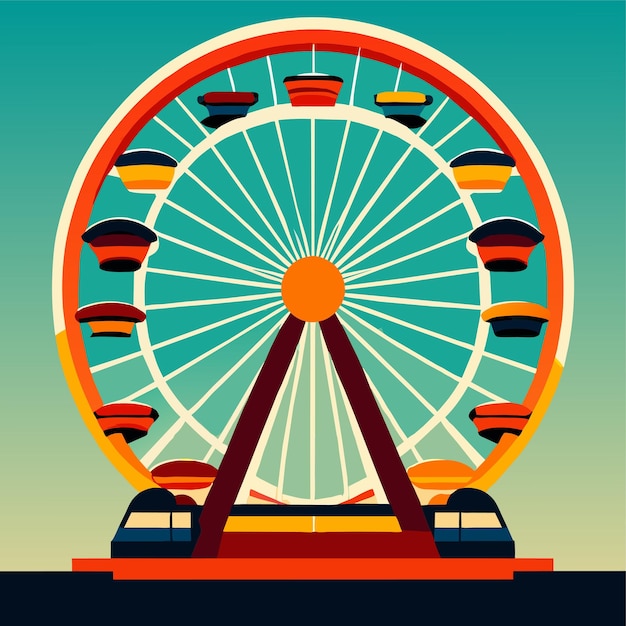 Vector a ferris wheel ride