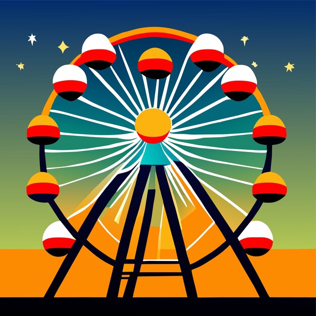 Vector a ferris wheel ride