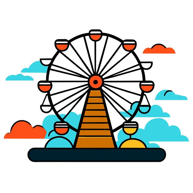 Vector a ferris wheel ride