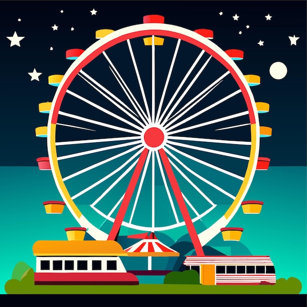 Vector a ferris wheel ride