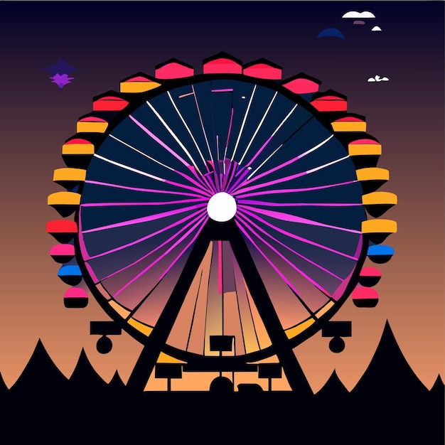 Vector a ferris wheel ride