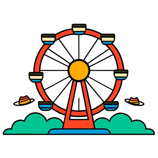 Vector a ferris wheel ride