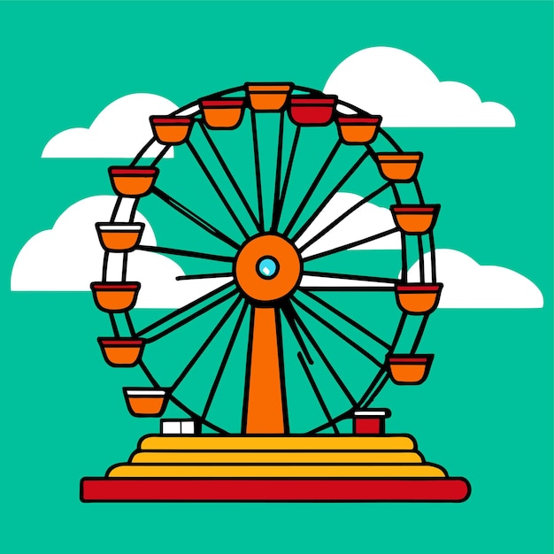 Vector a ferris wheel ride