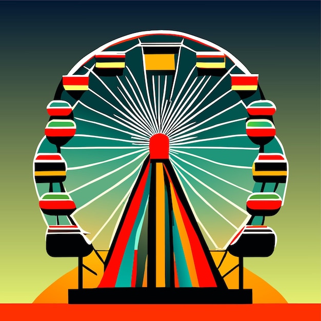 Vector a ferris wheel ride