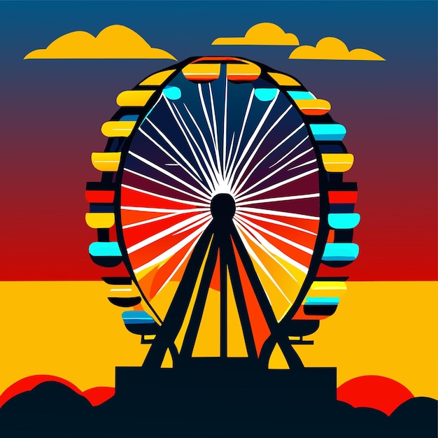 Vector a ferris wheel ride