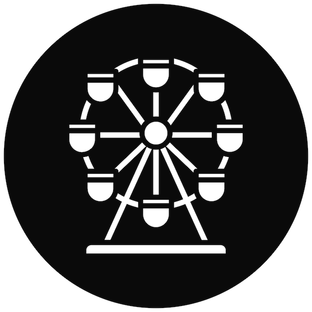 Ferris Wheel vector icon Can be used for Oktoberfest iconset