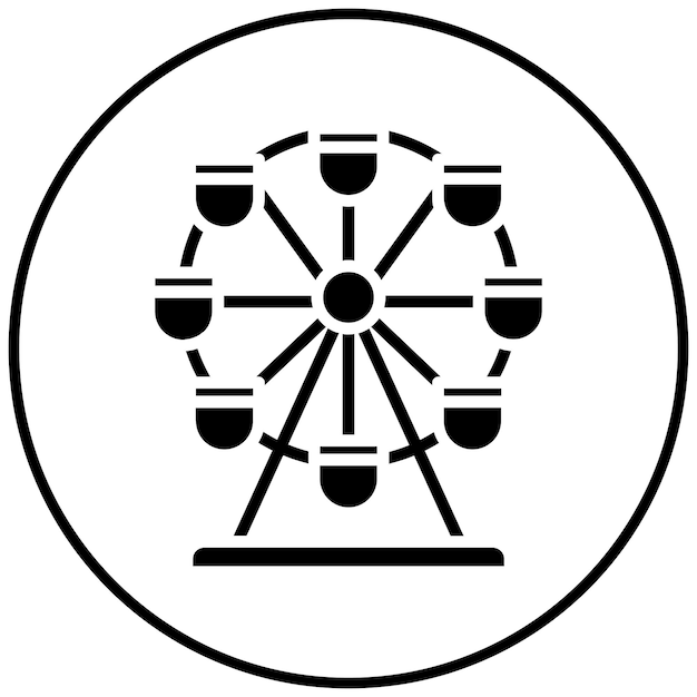 Ferris Wheel vector icon Can be used for Oktoberfest iconset