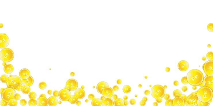Vector ferritin round droplets scattered randomly