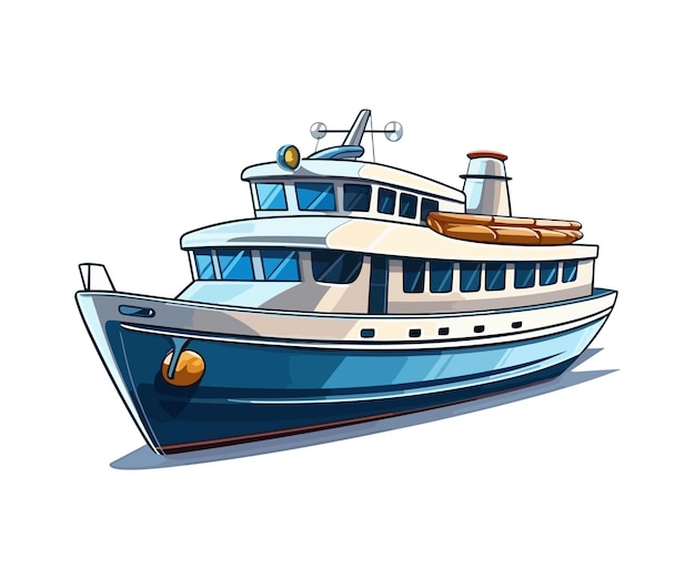 Ferry Boat Illustration vector Ferry Boat Illustration on white background