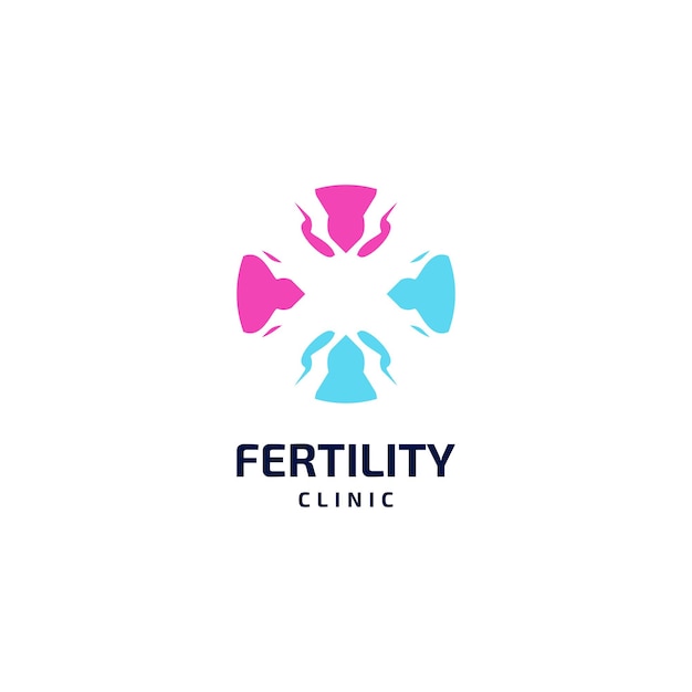 Logo della fertilità concetto di logo dell'industria sanitaria della fertilità maschile e femminile