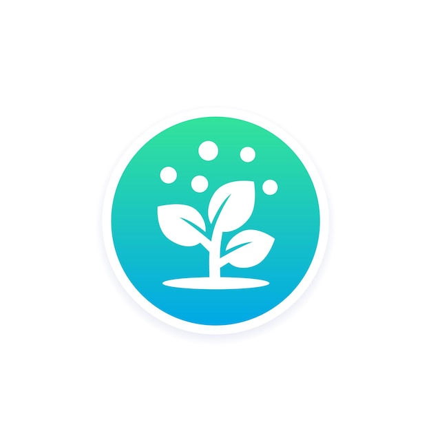 Fertilizer and plant vector icon