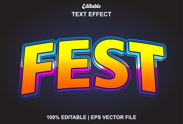 Fest-teksteffecten kunnen oranje en blauw zijn. Fest-teksteffect kan worden bewerkt voor logo's, merken en meer