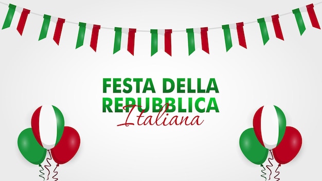 Vector festa della repubblica italiana italy republic day 2 june italy national flag vector background