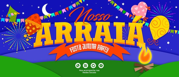 Вектор Шаблон festa junina arraia