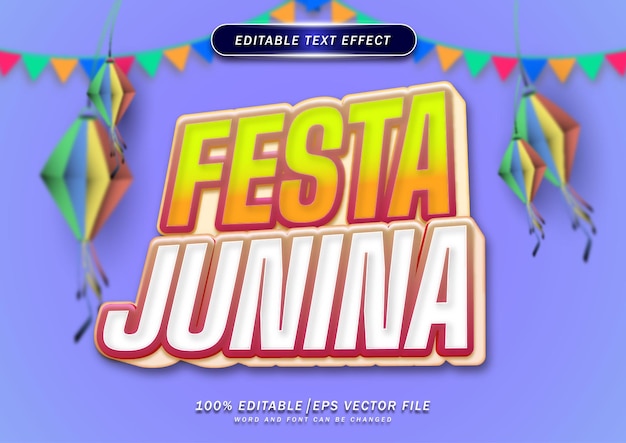 festa junina bewerkbaar teksteffect