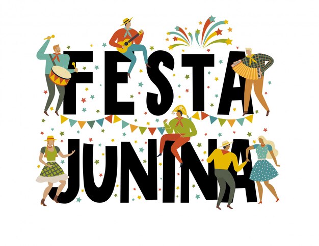 Vector festa junina brazil june festival