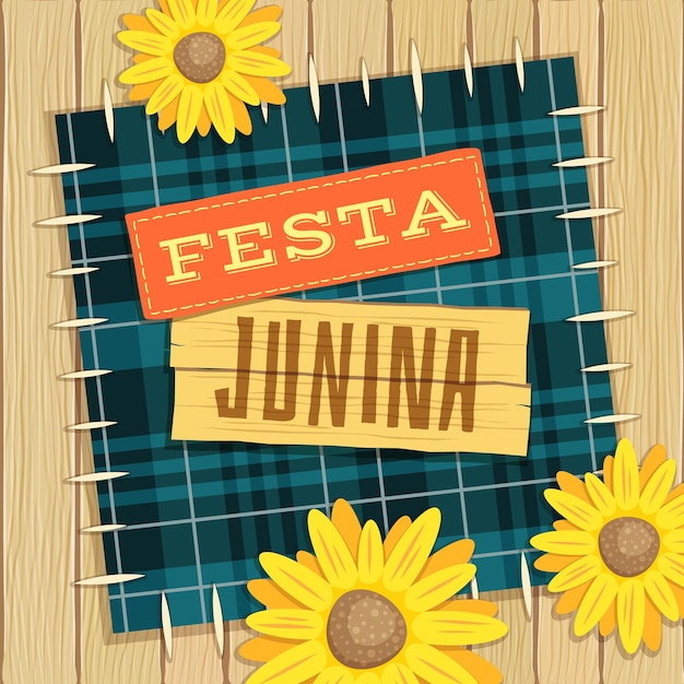 Vector festa junina brazilian june fest theme