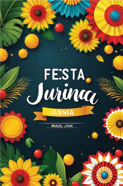 Vector festa junina celebration brazil june festival design brazilian traditional celebration