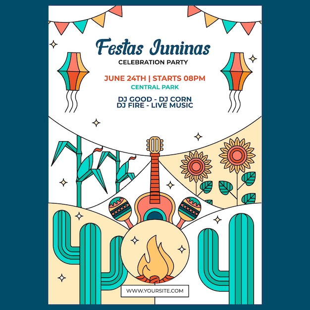 Vector festa junina celebration party poster