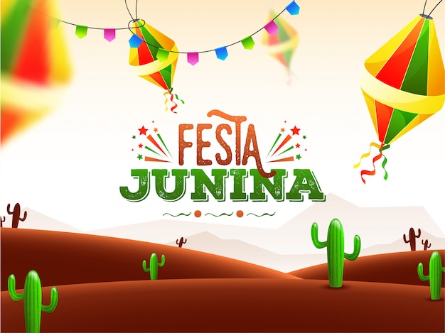 Вектор Праздничный плакат festa junina