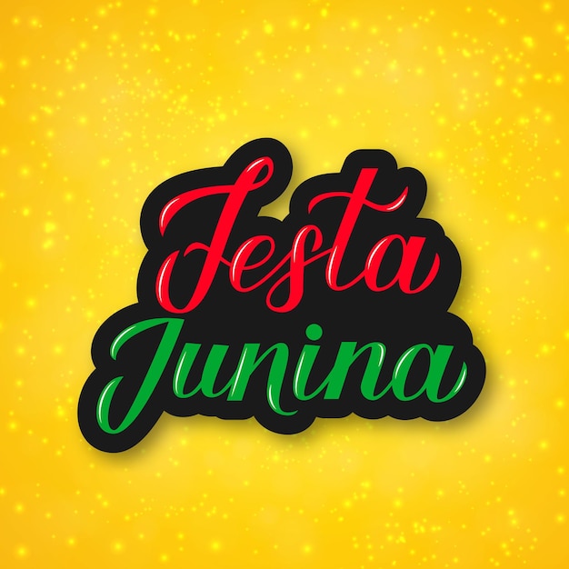 Festa Junina colorful 3d lettering Brazil June Festival Festa de Sao Joao Brazilian Traditional Carnival typography poster Easy to edit template fop banner invitation flyer etc