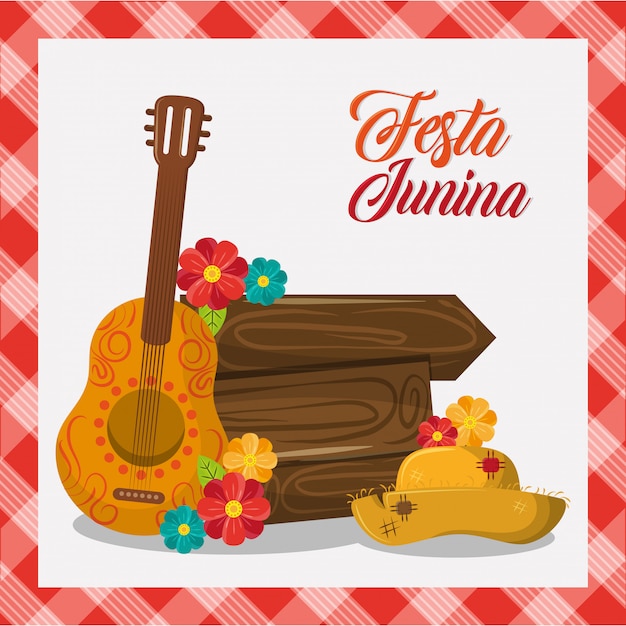 Vector festa junina concept cartoon