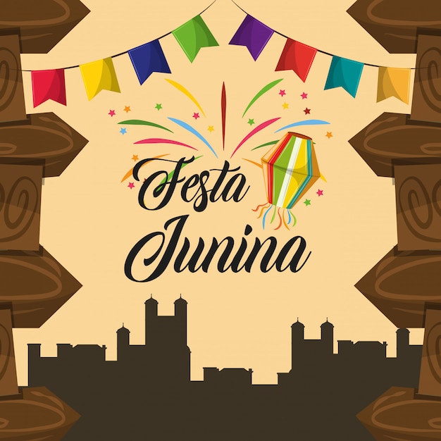 Vector festa junina concept cartoon