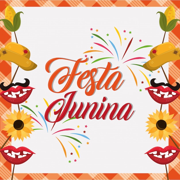 Vettore fumetto di concetto di festa junina