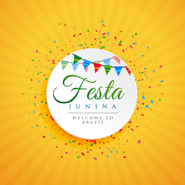 Vector festa junina design on starburst background