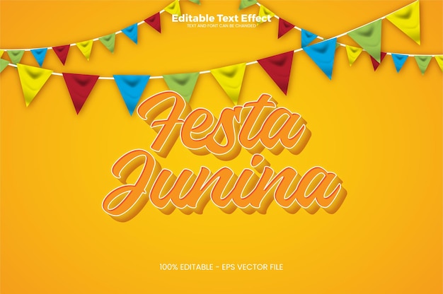 Festa Junina editable text effect in modern trend style