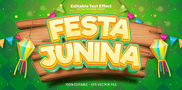 Festa Junina editable text effect in modern trend style