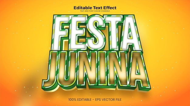 Vector festa junina editable text effect in modern trend