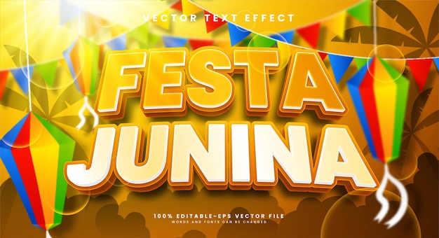 festa junina 이벤트를 축하하기에 적합한 Festa Junina 편집 가능한 텍스트 효과