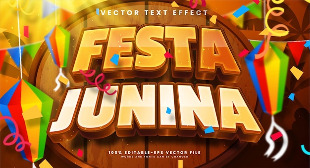 festa junina 이벤트를 축하하기에 적합한 Festa Junina 편집 가능한 텍스트 효과