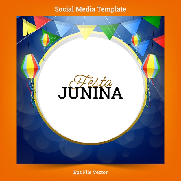 Festa junina festival celebration poster template