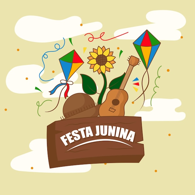 Festa junina hand getekende vector