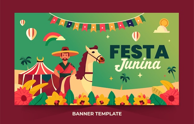 Вектор Иллюстрация festa junina для шаблона дизайна баннера